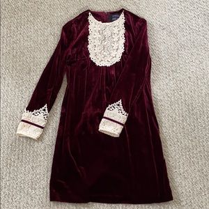 MODCLOTH x ANNA SUI Burgundy velvet shift dress!